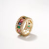 Wholesale Hiphop Style Geometric Copper Inlaid Zircon Electroplated Ring