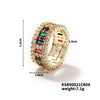 Wholesale Hiphop Style Geometric Copper Inlaid Zircon Electroplated Ring