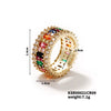 Wholesale Hiphop Style Geometric Copper Inlaid Zircon Electroplated Ring