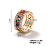 Wholesale Hiphop Style Geometric Copper Inlaid Zircon Electroplated Ring