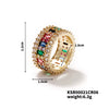 Wholesale Hiphop Style Geometric Copper Inlaid Zircon Electroplated Ring