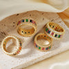 Wholesale Hiphop Style Geometric Copper Inlaid Zircon Electroplated Ring