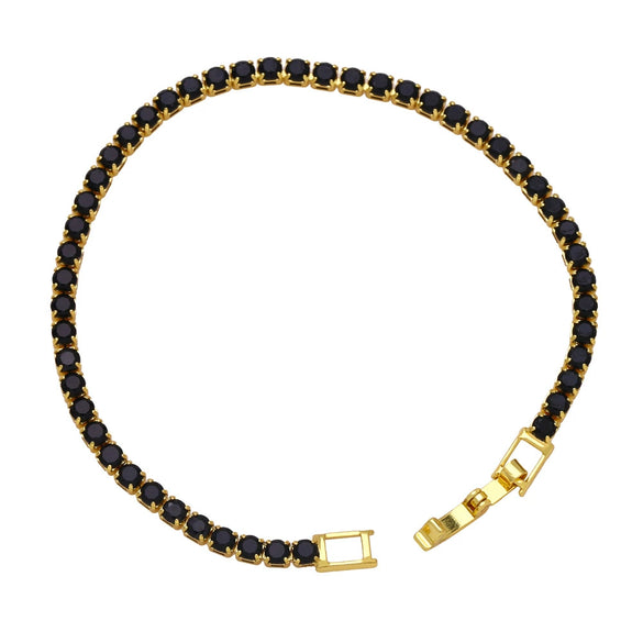 Wholesale Hiphop Style Geometric Zircon Inlaid Copper 18K Bracelet For Women