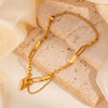 Wholesale Hiphop Style Heart Shape Titanium Steel Bamboo Chain Bracelet And Necklace With Electroplating Design
