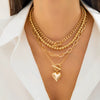 Wholesale Hiphop Style Heart Shaped Beaded Alloy And Iron Necklace For Women