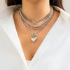 Wholesale Hiphop Style Heart Shaped Beaded Alloy And Iron Necklace For Women