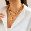 Wholesale Hiphop Style Heart Shaped Beaded Alloy And Iron Necklace For Women