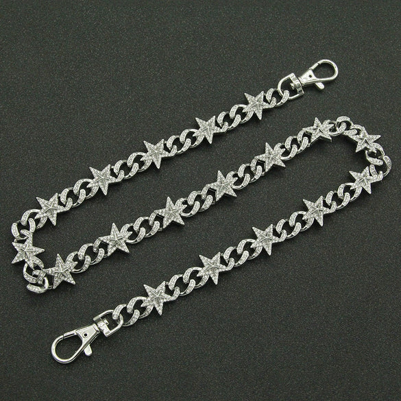 Wholesale Hiphop Style Metal Threedimensional Stars Full Diamond Waist Chain Jewelry