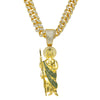 Wholesale Hiphop Style Religious Statue Pendant Necklace Zinc Alloy Cuban Chain Electroplating