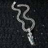 Wholesale Hiphop Style Religious Statue Pendant Necklace Zinc Alloy Cuban Chain Electroplating