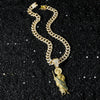 Wholesale Hiphop Style Religious Statue Pendant Necklace Zinc Alloy Cuban Chain Electroplating