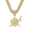 Wholesale Hiphop Style Shark Pendant Necklace Zinc Alloy Material Electroplating Treatment For Men