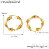 Wholesale Hiphop Style Simple Niche Texture 316L Stainless Steel Goldplated Geometric Earrings With Ribbon Twist Design