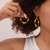 Wholesale Hiphop Style Simple Niche Texture 316L Stainless Steel Goldplated Geometric Earrings With Ribbon Twist Design