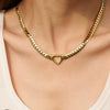 Wholesale Hiphop Style Stainless Steel And Titanium Steel Geometric Love Necklace With Electroplating Cuban Chain