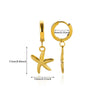 Wholesale Hiphop Style Stainless Steel Animal Zodiac Starfish Conch Pendant Earrings Electroplated