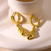 Wholesale Hiphop Style Stainless Steel Animal Zodiac Starfish Conch Pendant Earrings Electroplated