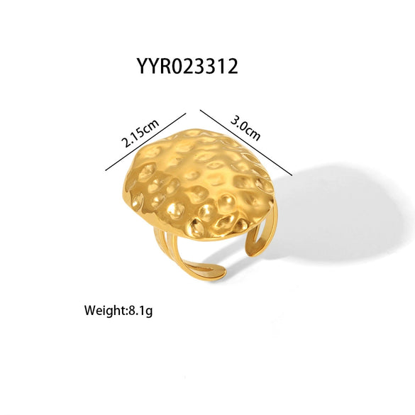 Wholesale Hiphop Style Stainless Steel Ring With Starfish Irregular Knot Design Pvd Furnace Real Gold Electroplated
