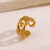 Wholesale Hiphop Style Stainless Steel Women's Ring With Geometric Design And Electroplating
