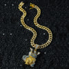 Wholesale Hiphop Style Threedimensional Cartoon Turtle Pendant Necklace Zinc Alloy Material Electroplating Treatment Cuban Chain