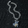 Wholesale Hiphop Style Threedimensional Cartoon Turtle Pendant Necklace Zinc Alloy Material Electroplating Treatment Cuban Chain