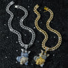 Wholesale Hiphop Style Threedimensional Cartoon Turtle Pendant Necklace Zinc Alloy Material Electroplating Treatment Cuban Chain