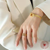 Wholesale Hiphop Style 316L Stainless Steel Goldplated Geometric Hollow Love Bracelet For Women