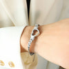 Wholesale Hiphop Style 316L Stainless Steel Goldplated Geometric Hollow Love Bracelet For Women