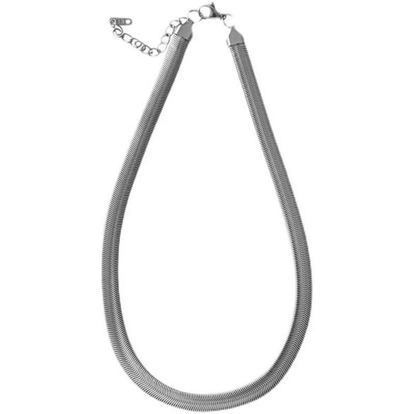 Wholesale Hiphop Style Ushaped Snake Bone Chain Titanium Steel Necklace With Electroplating Treatment