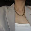 Wholesale Hiphop Style Ushaped Snake Bone Chain Titanium Steel Necklace With Electroplating Treatment