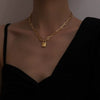 Wholesale Hiphop Style Ushaped Titanium Steel And Stainless Steel Lock Pendant Necklace For Women With Electroplating