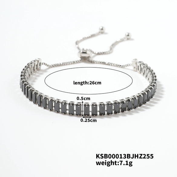 Wholesale Hiphop Style Women's Copper Zircon Bracelet