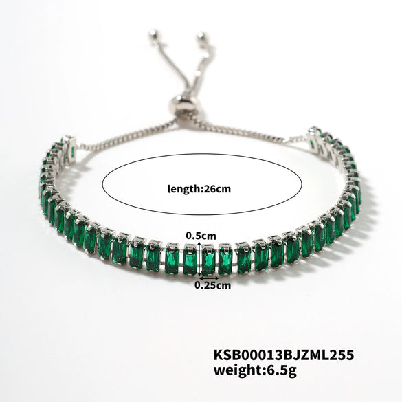 Wholesale Hiphop Style Women's Copper Zircon Bracelet