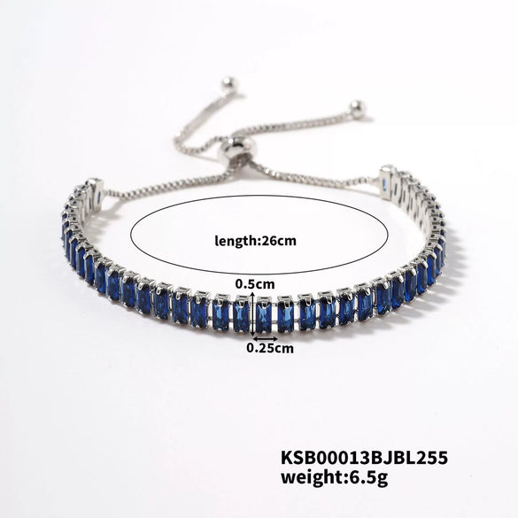 Wholesale Hiphop Style Women's Copper Zircon Bracelet