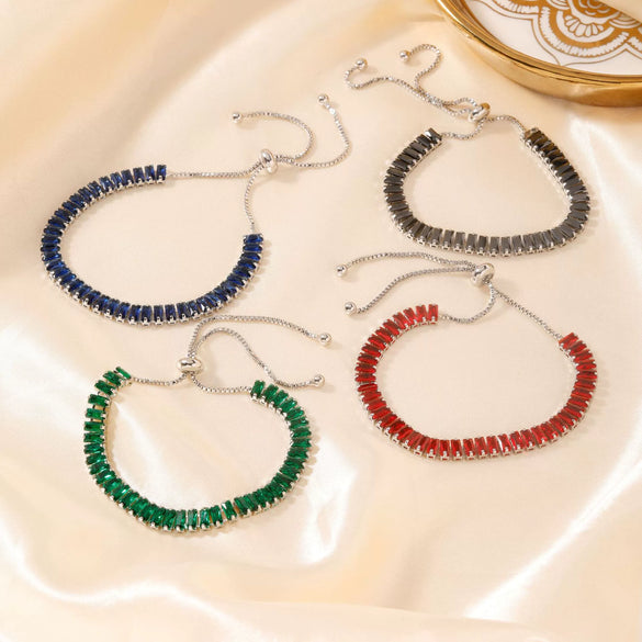 Wholesale Hiphop Style Women's Copper Zircon Bracelet