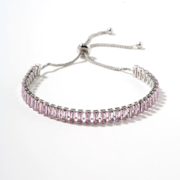 Wholesale Hiphop Style Women's Copper Zircon Bracelet