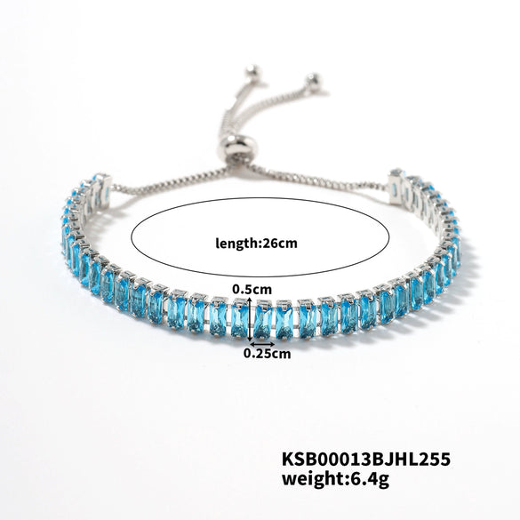 Wholesale Hiphop Style Women's Copper Zircon Bracelet