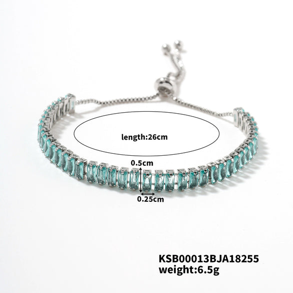 Wholesale Hiphop Style Women's Copper Zircon Bracelet