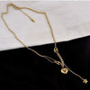 Wholesale Hiphop Threedimensional Peach Heart Titanium Steel Necklace With Fivepointed Star Tassel And Electroplating Treatment For Women