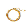 Wholesale Hiphop Titanium Steel Cuban Chain Necklace With Geometric Design And Vacuum Real Gold Electroplating In Pvd Furnace
