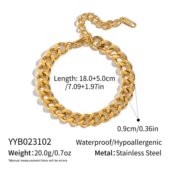 Wholesale Hiphop Titanium Steel Cuban Chain Necklace With Geometric Design And Vacuum Real Gold Electroplating In Pvd Furnace