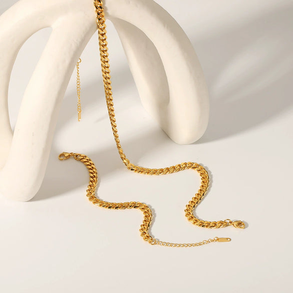 Wholesale Hiphop Titanium Steel Cuban Chain Necklace With Geometric Design And Vacuum Real Gold Electroplating In Pvd Furnace