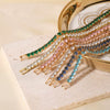 Wholesale Hiphop Women's Copper Bracelet With Geometric Pattern And Glass Treatment