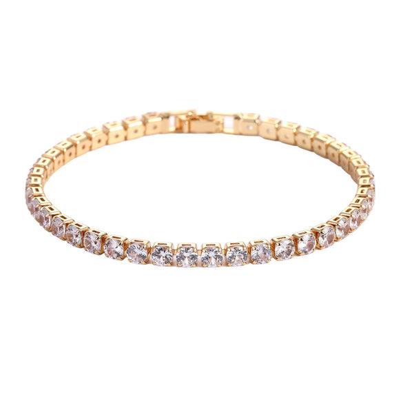 Wholesale Hiphop Zircon Inlaid Copper Bracelet And Anklet With Geometric Design