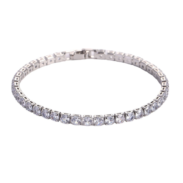 Wholesale Hiphop Zircon Inlaid Copper Bracelet And Anklet With Geometric Design