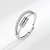 Wholesale Hipster Hip Hop Rotating Personality Ring S925 Sterling Silver Geometric Fivering Zircon Electroplated