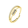 Wholesale Hipster Hip Hop Rotating Personality Ring S925 Sterling Silver Geometric Fivering Zircon Electroplated