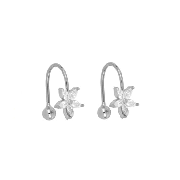 Wholesale Hipster Light Luxury Elegant Women's Earrings With Zircon Inlay Geometric Flower And Star Shape