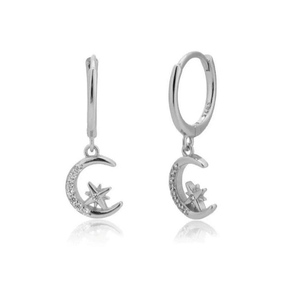 Wholesale Hipster Light Luxury Elegant Women's Earrings With Zircon Inlay Geometric Flower And Star Shape