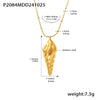 Wholesale Hollow Conch Pendant Double Layer Stacked Necklace In Stainless Steel With Geometric Pattern And Electroplating Treatment For Women